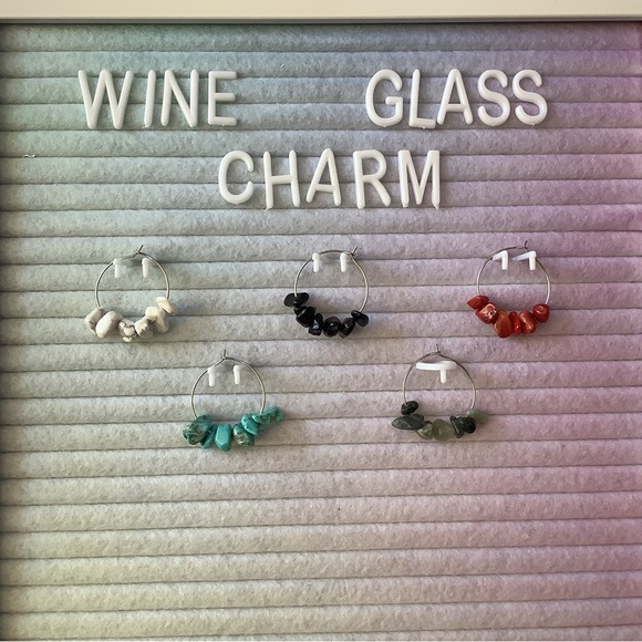 Natural Stone Wine Glass Charm - Picture 4 of 5